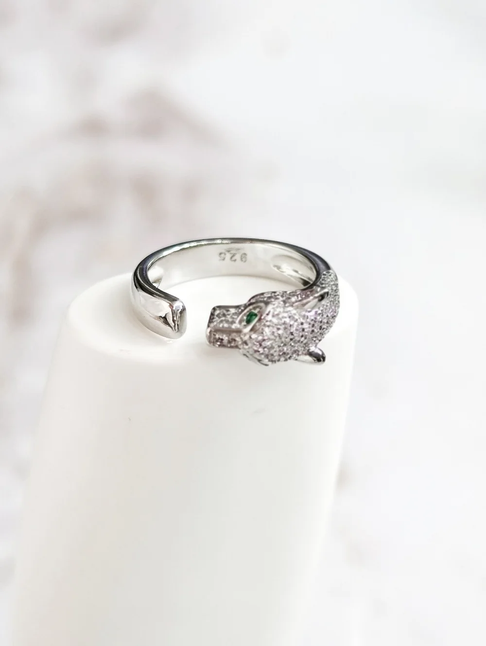 Luxury Inspired Panther Ring 925 Sterling Silver Cubic Zirconia Statement Piece